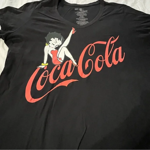 Betty Boop Coca Cola V-Neck Shirt - Picture 2 of 6